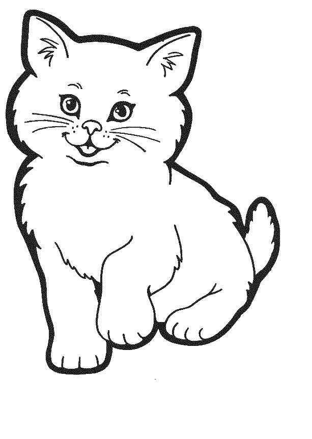 Название: Раскраска Котёнок. Категория: Раскраски для малышей. Теги: Животные, котёнок.