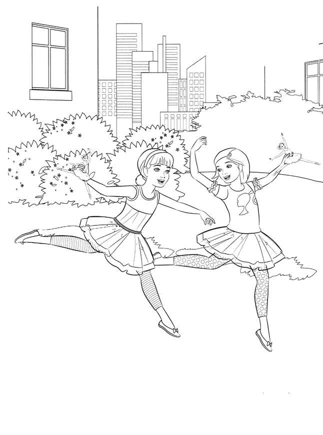 Название: Раскраска Подружки играют в балерин. Категория: Барби. Теги: Барби, игры, подруги.
