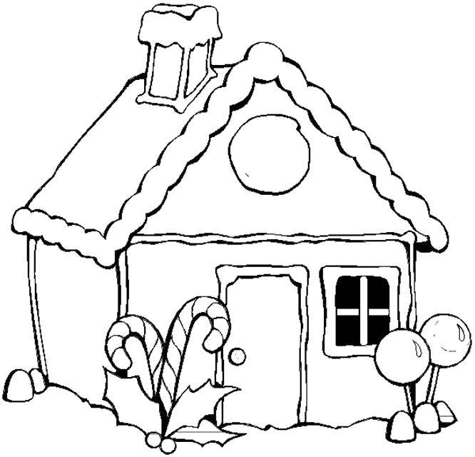 Coloring Prjanichnyi house. Category home. Tags:  House, fairy tale, gingerbread.