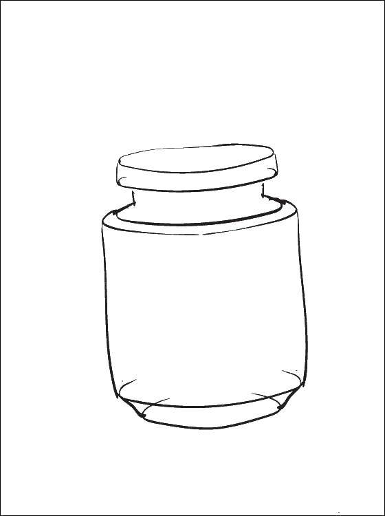 Coloring Glass jar. Category dishes. Tags:  Bank.