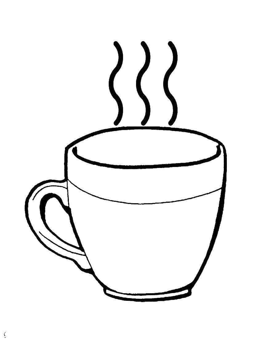 Coloring A mug of hot tea. Category kitchen. Tags:  kitchen, mug.