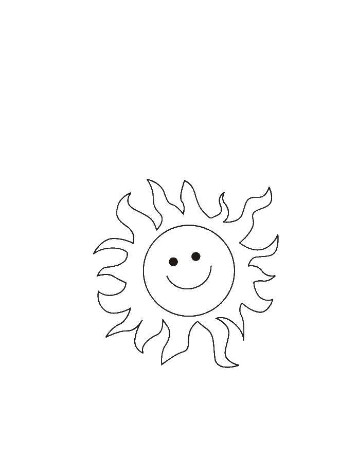 Название: Раскраска Лучезарное солнышко. Категория: малышам. Теги: Солнце, лучи, радость.