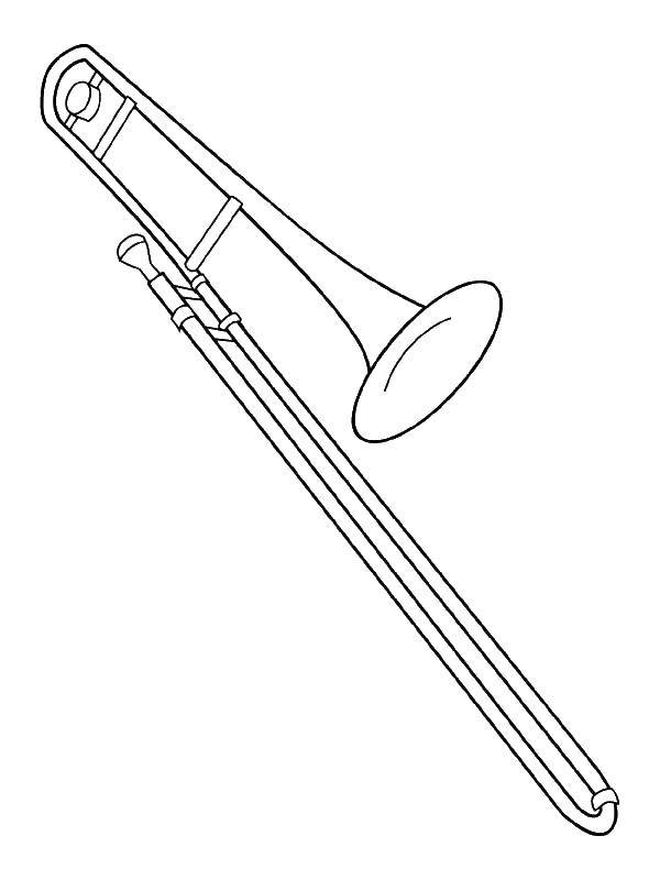 Название: Раскраска Труба. Категория: музыкальные инструменты. Теги: труба.