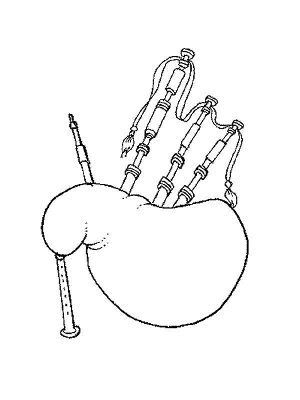 Coloring Bagpipes. Category musical instruments . Tags:  Tool, bagpipes.