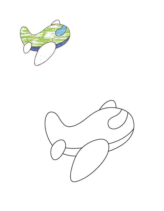 Coloring the plane. Category Coloring pages for kids. Tags:  plane.