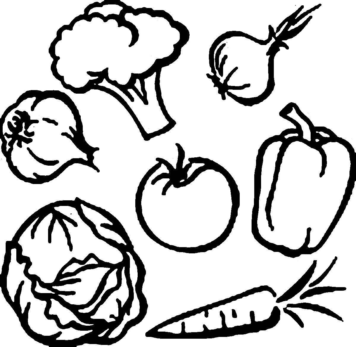 Coloring Vegetables. Category vegetables. Tags:  vegetables.