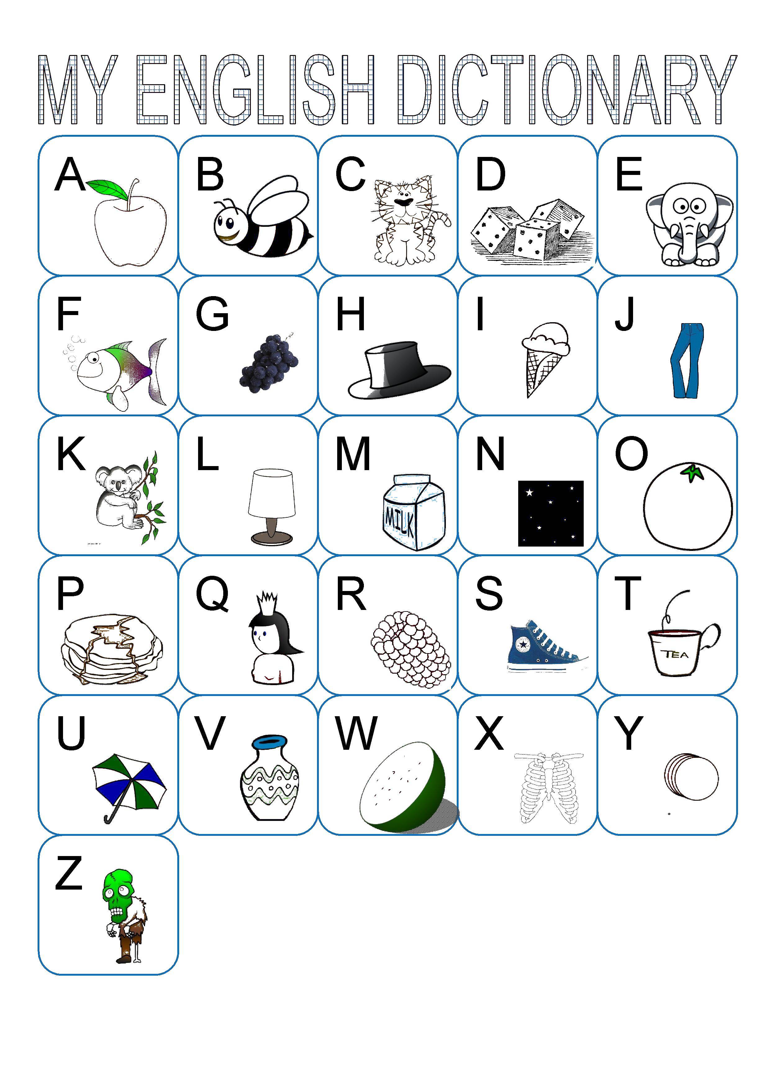 Coloring English alphabet with pictures. Category English. Tags:  alphabet, English.
