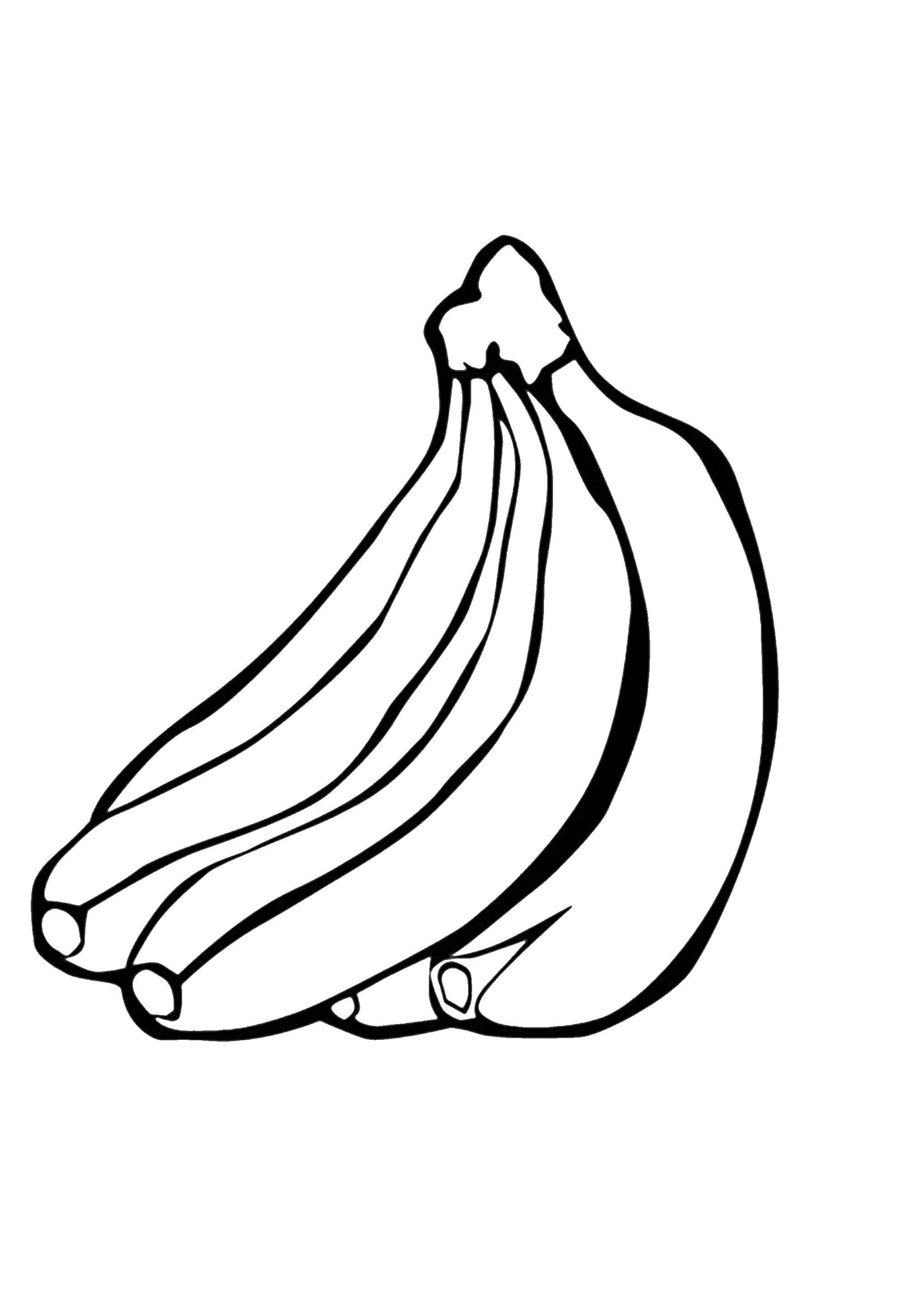 Название: Раскраска Бананы. Категория: фрукты. Теги: бананы.