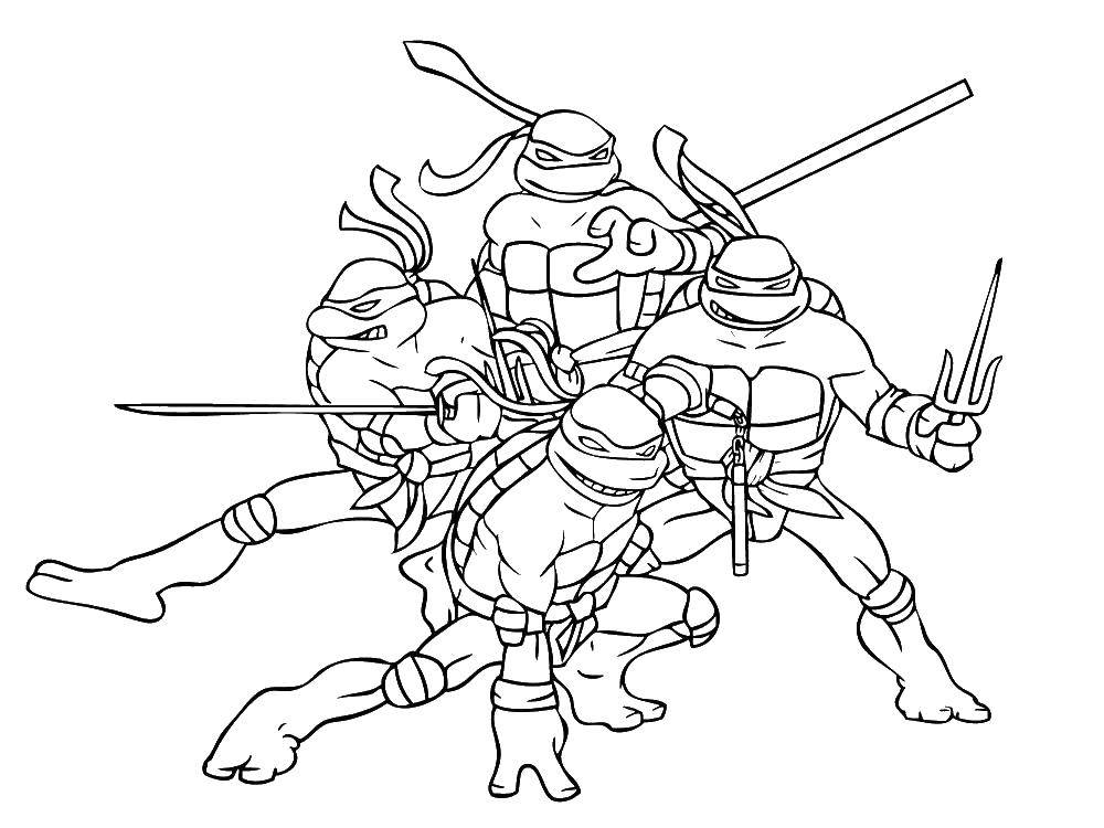 Coloring Teenage mutant ninja turtles. Category coloring. Tags:  turtles, ninja.