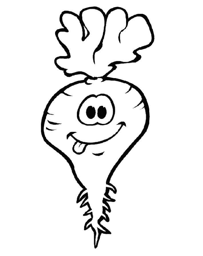 Online Coloring Pages Coloring Page Cheerful Turnip Vegetables Download Print Coloring Page