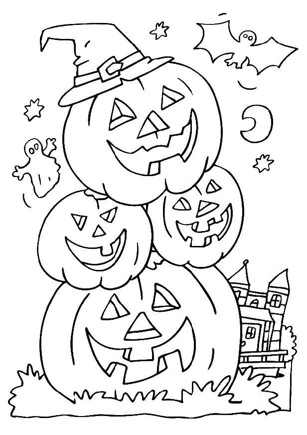 Coloring Pumpkins. Category Halloween. Tags:  Halloween, pumpkin.
