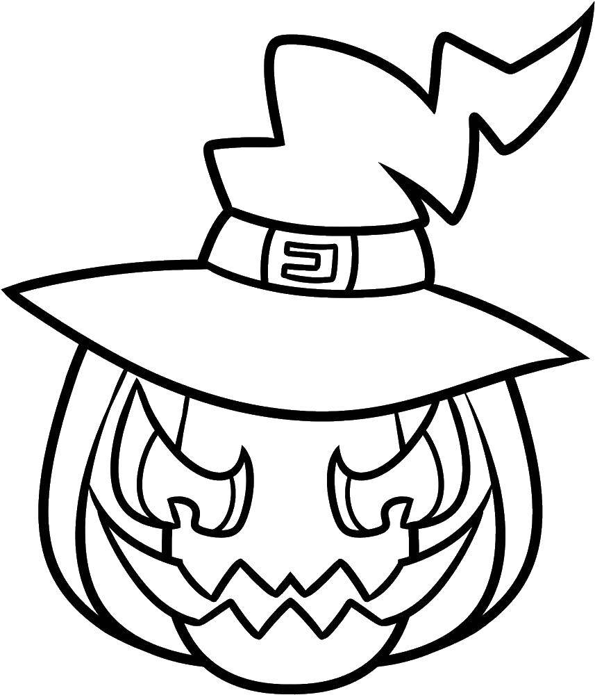 Coloring Evil pumpkin. Category Halloween. Tags:  Halloween, Ghost, pumpkin.
