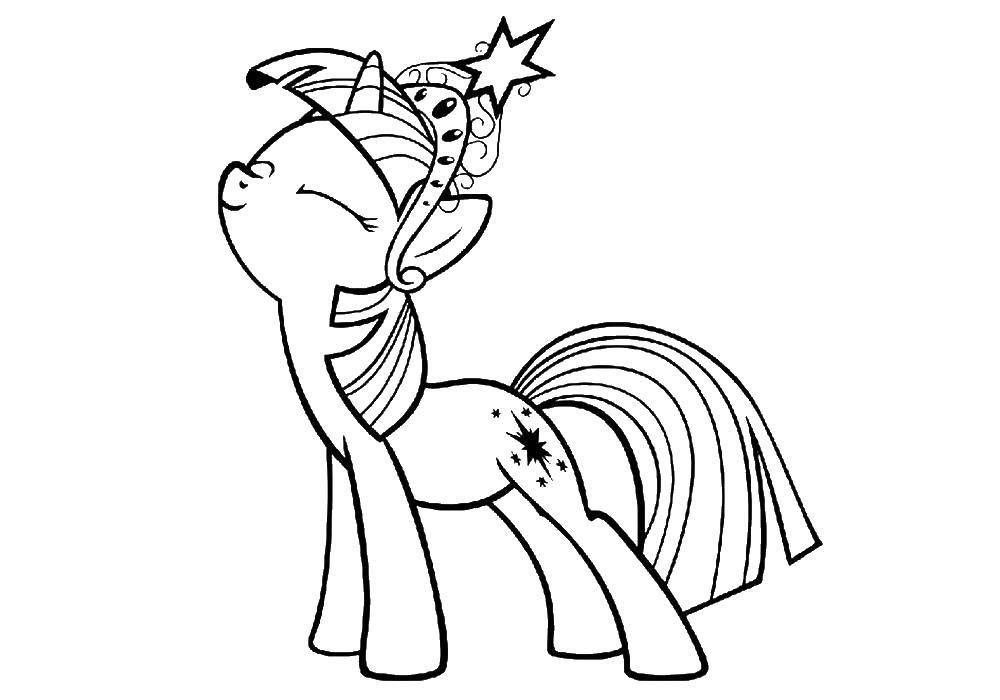 Название: Раскраска Искорка с короной. Категория: мой маленький пони. Теги: пони, Искорка.