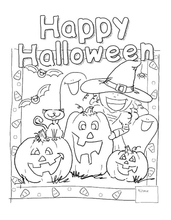 Coloring Congratulation on Halloween. Category Halloween. Tags:  Halloween.