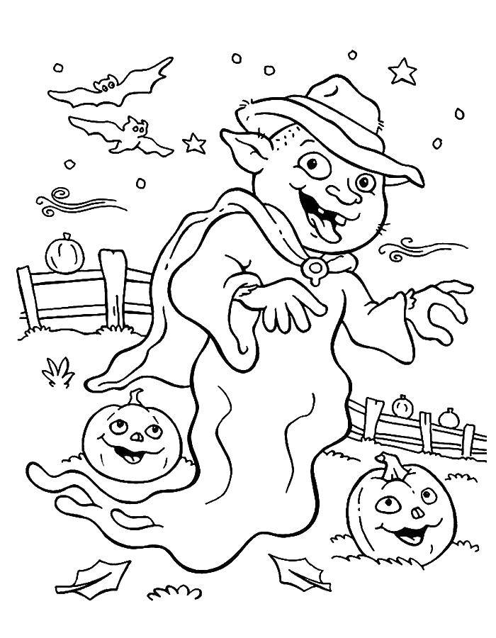 Coloring Ghost, Halloween. Category Halloween. Tags:  Halloween.