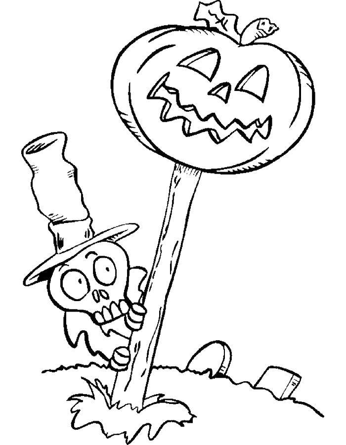 Coloring Pumpkin on Halloween. Category Halloween. Tags:  Halloween.