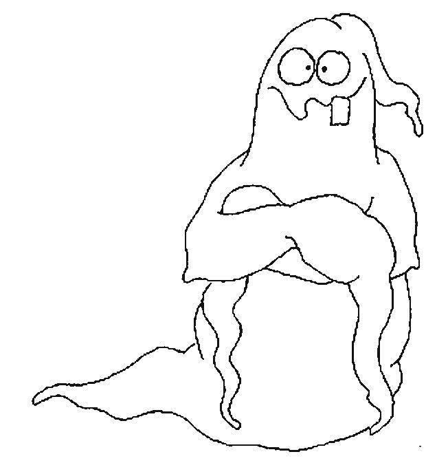 Coloring Silly Ghost. Category Halloween. Tags:  Halloween Ghost, .