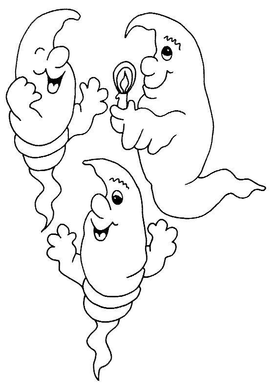 Coloring Cute ghosts. Category Halloween. Tags:  Halloween Ghost, .