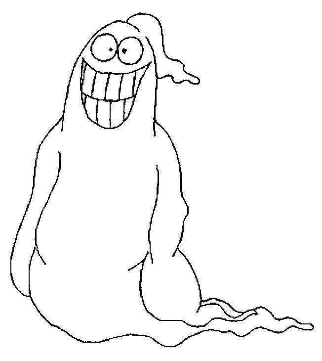 Coloring Smiling Ghost. Category Halloween. Tags:  Halloween Ghost, .