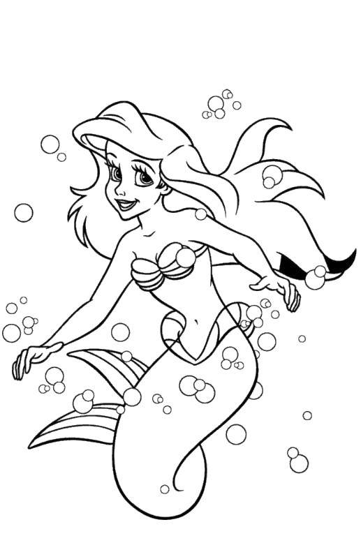 Coloring Ariel in bubbles. Category The little mermaid. Tags:  Disney, the little mermaid, Ariel.