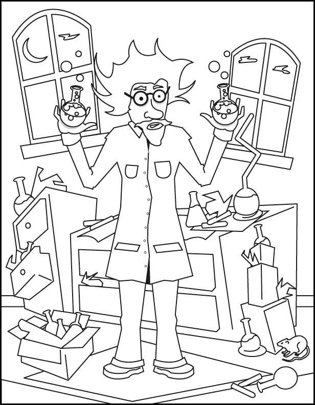 Coloring Mad Professor. Category Halloween. Tags:  Halloween, Professor, potion.