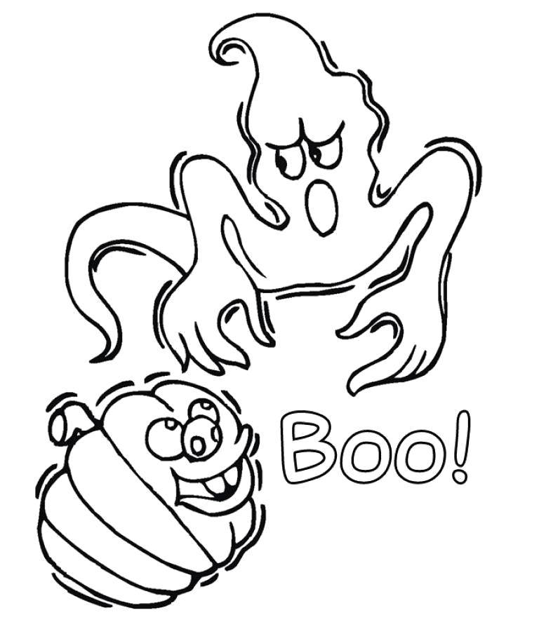 Coloring Ghost scares. Category Halloween. Tags:  Halloween Ghost, .
