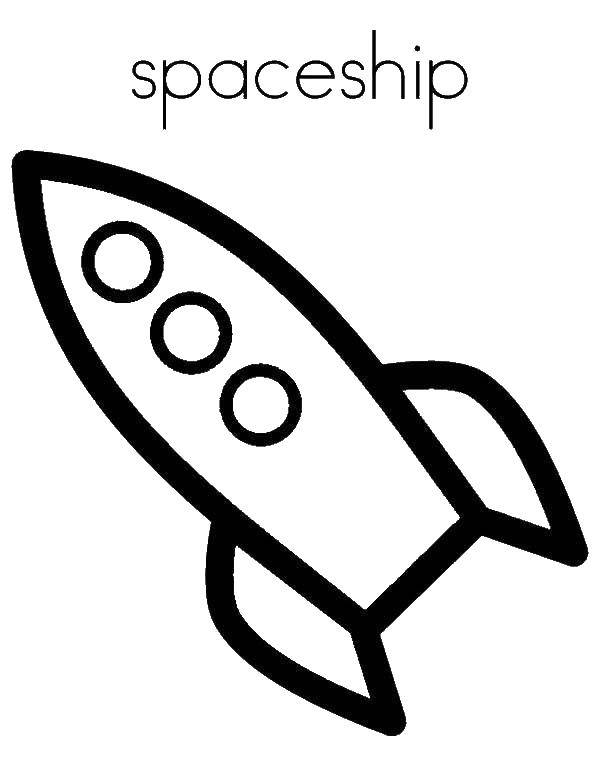 Coloring Spaceship. Category rockets. Tags:  space, rocket.