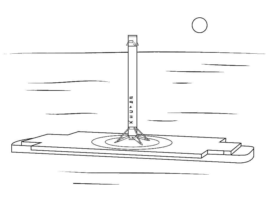 Название: Раскраска Ракета на взлете. Категория: ракеты. Теги: ракета, космос.