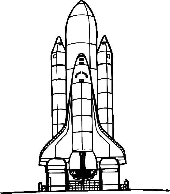 Название: Раскраска Ракета на взлете. Категория: ракеты. Теги: ракета, корабль.