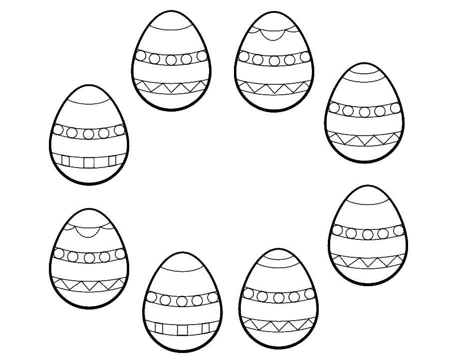 Coloring Same paint Easter eggs one color. Category Easter. Tags:  Easter, eggs, patterns.