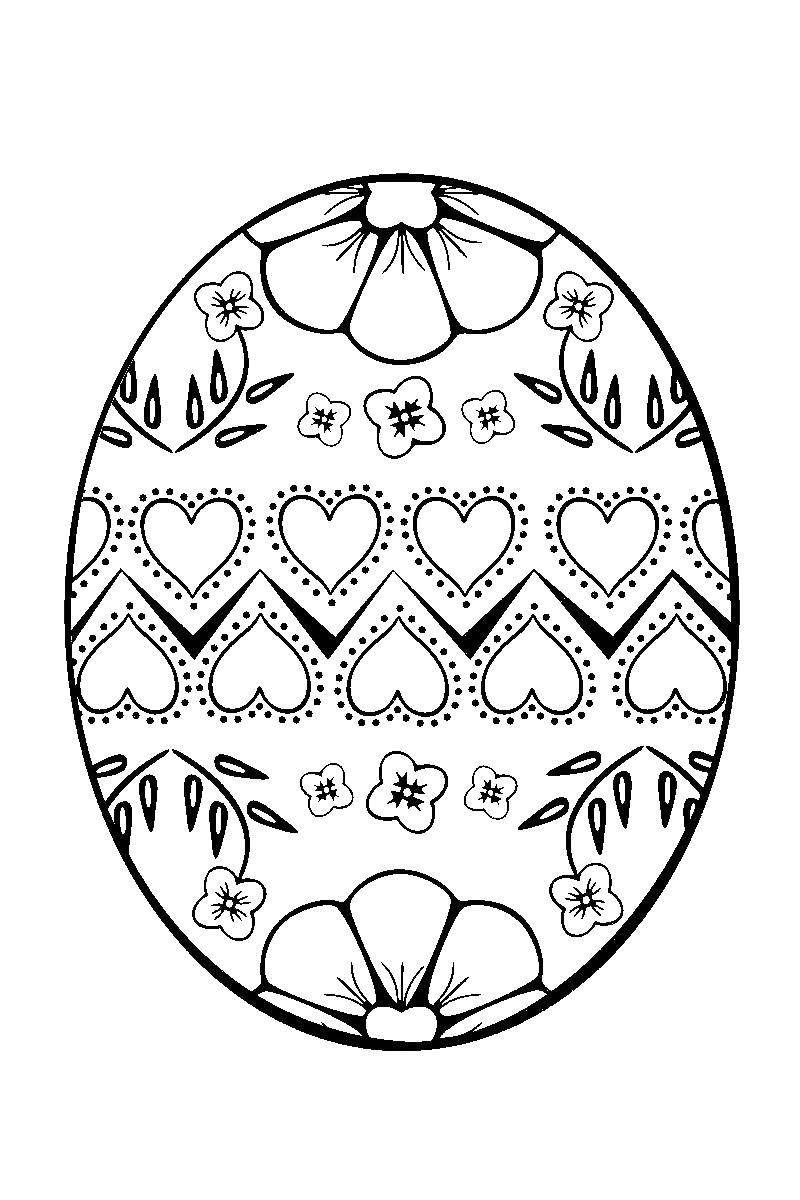 Coloring Patterned Easter egg. Category Easter. Tags:  Easter, eggs, patterns.