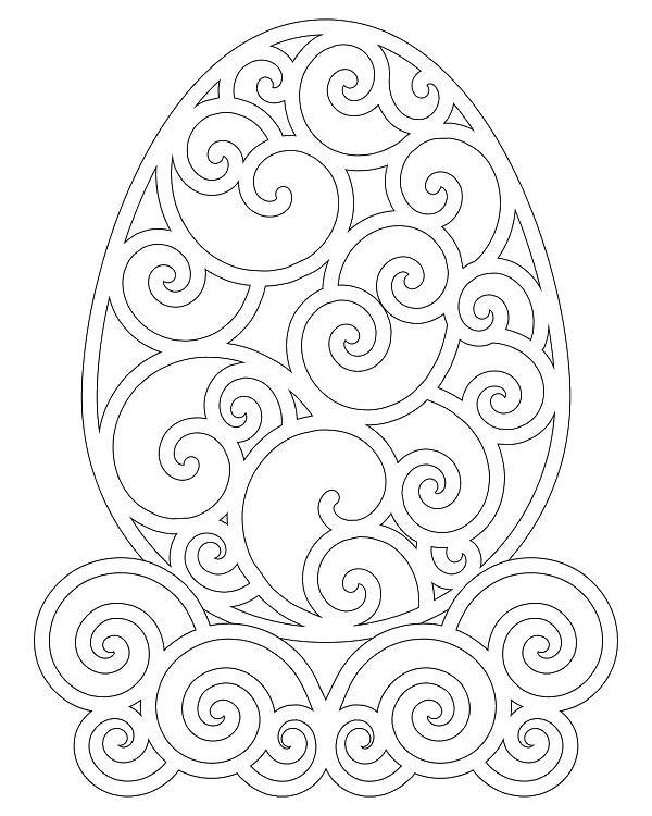 Coloring Patterned egg. Category Easter. Tags:  Easter, eggs, patterns.