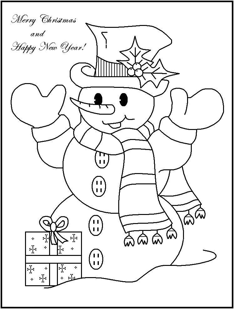 Раскраски на Новый Год 2024 - с драконами и надписями, праздничные - распечатать и скачать
