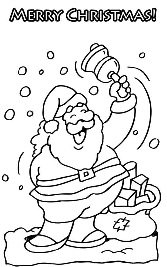 Coloring Merry Christmas!. Category greeting cards. Tags:  Greeting, Christmas, Santa Claus.