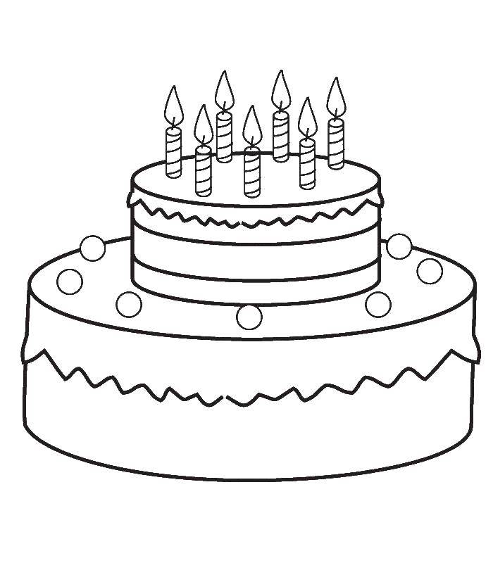 Название: Раскраска Тортик к празднику. Категория: торты. Теги: Торт, еда, праздник.