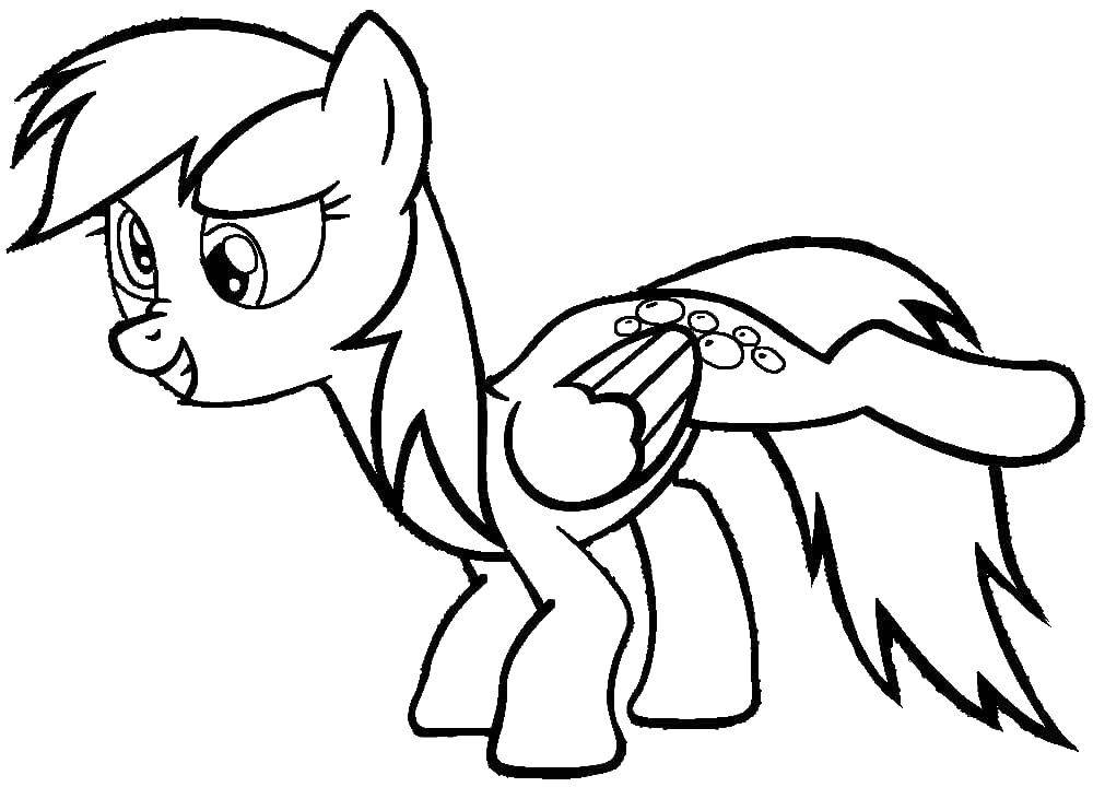 Название: Раскраска Мой маленький  пони  дерпи хувс. Категория: мой маленький пони. Теги: пони, единорог.