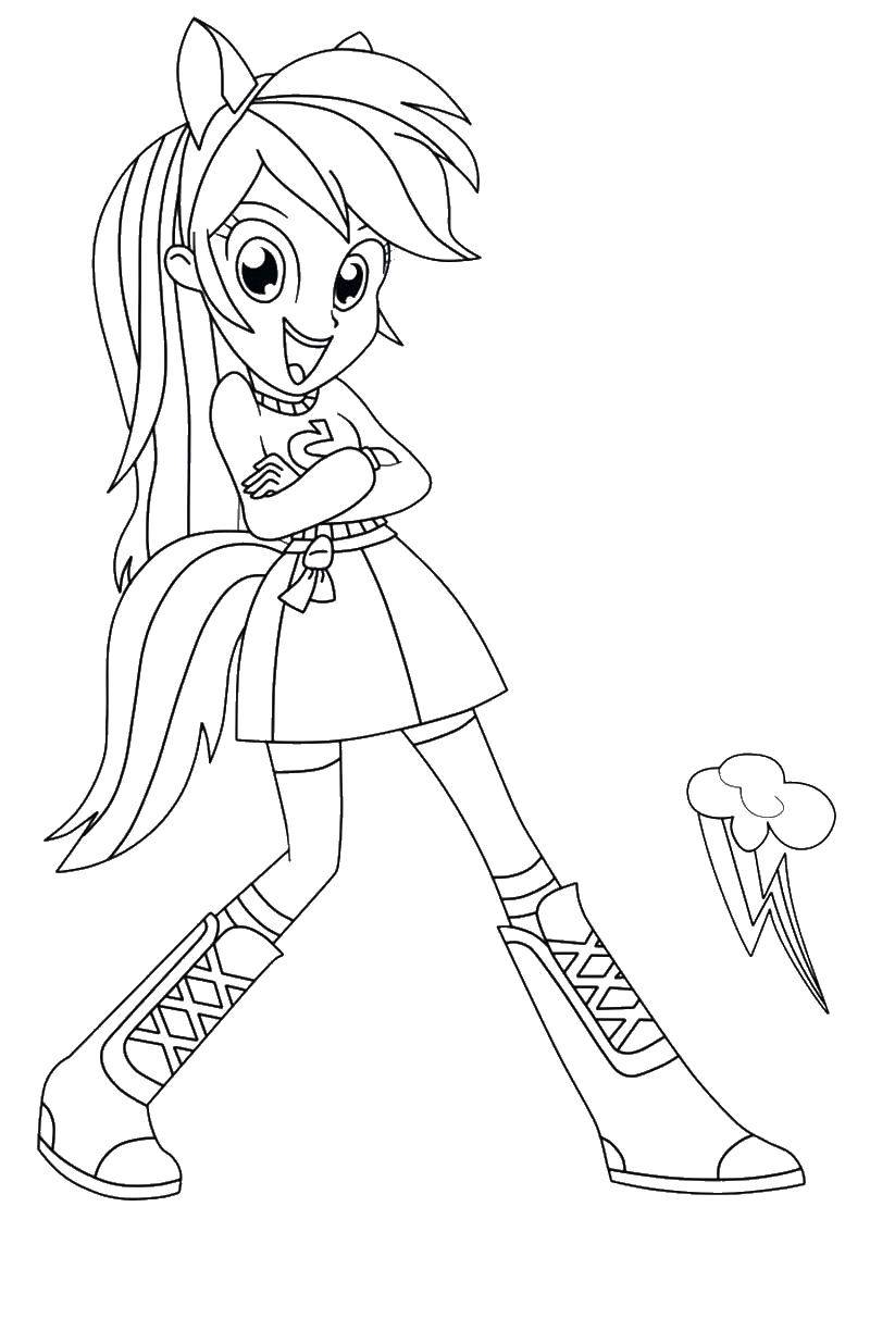 Coloring Equestria girls rainbow. Category my little pony. Tags:  pony, rainbow.