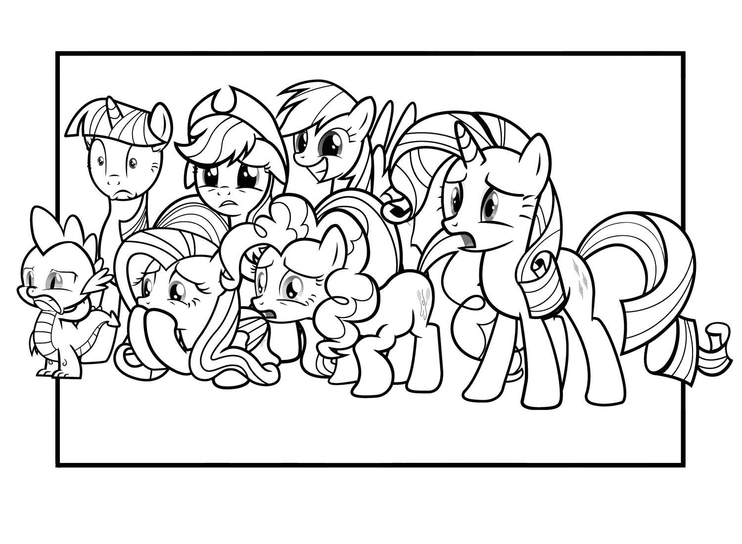 Coloring The frightened pony. Category Ponies. Tags:  Pony, My little pony.