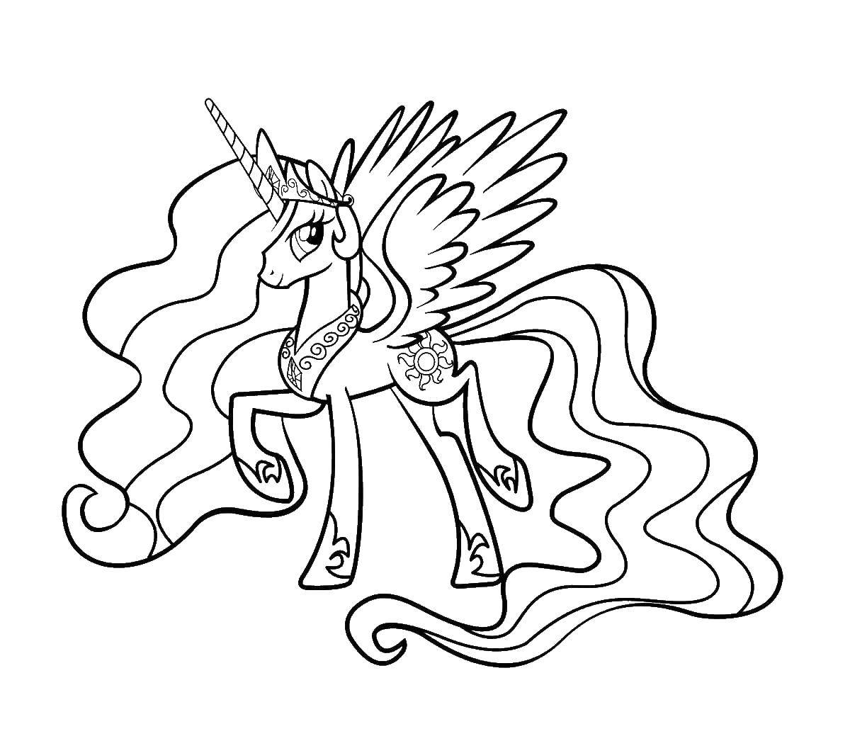 Coloring Graceful pony. Category Ponies. Tags:  Pony, My little pony.