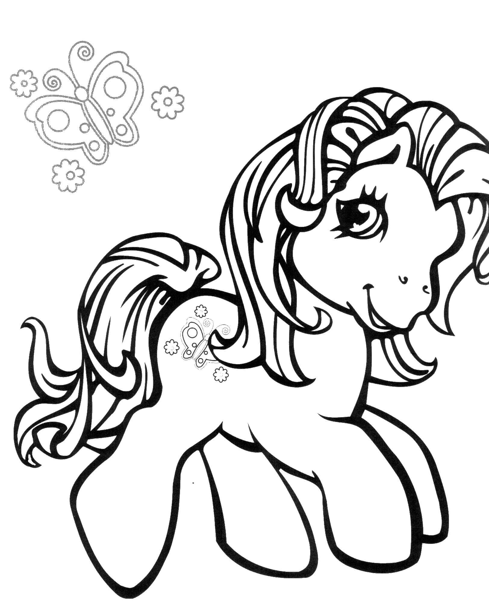 Coloring Pony butterfly. Category Ponies. Tags:  pony, butterfly.