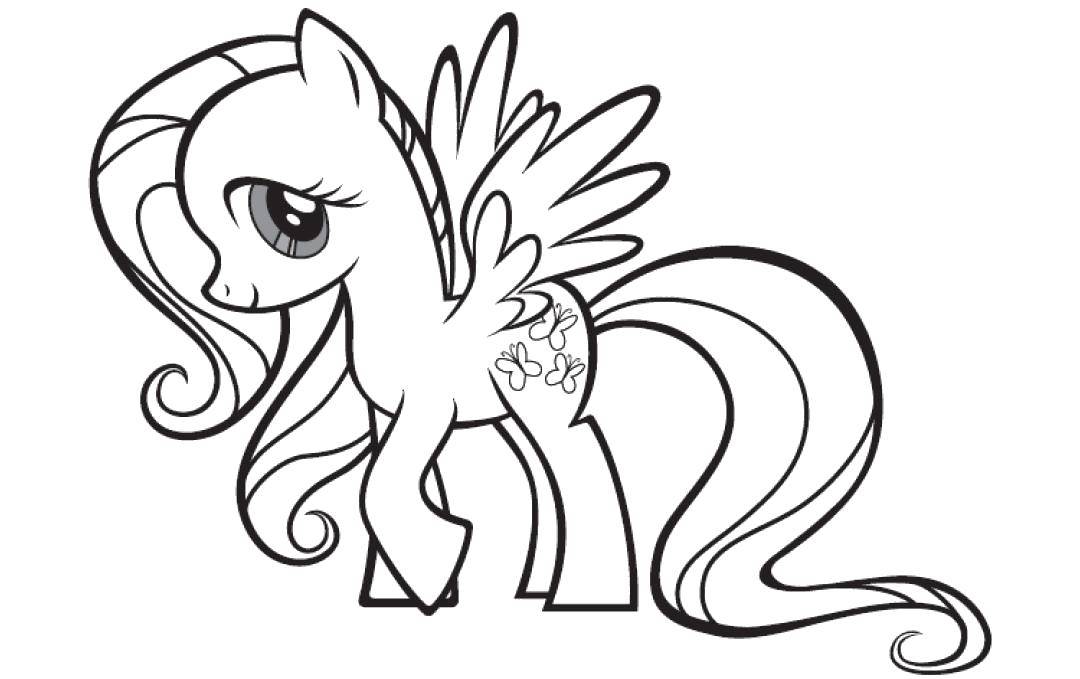 Название: Раскраска Стеснительная пони. Категория: мой маленький пони. Теги: Пони, "My little pony".