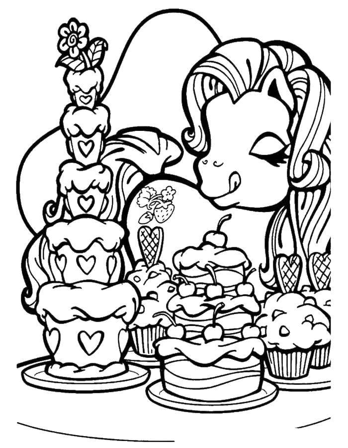 Coloring Ponies from my little pony with cupcakes. Category my little pony. Tags:  Pony, My little pony.