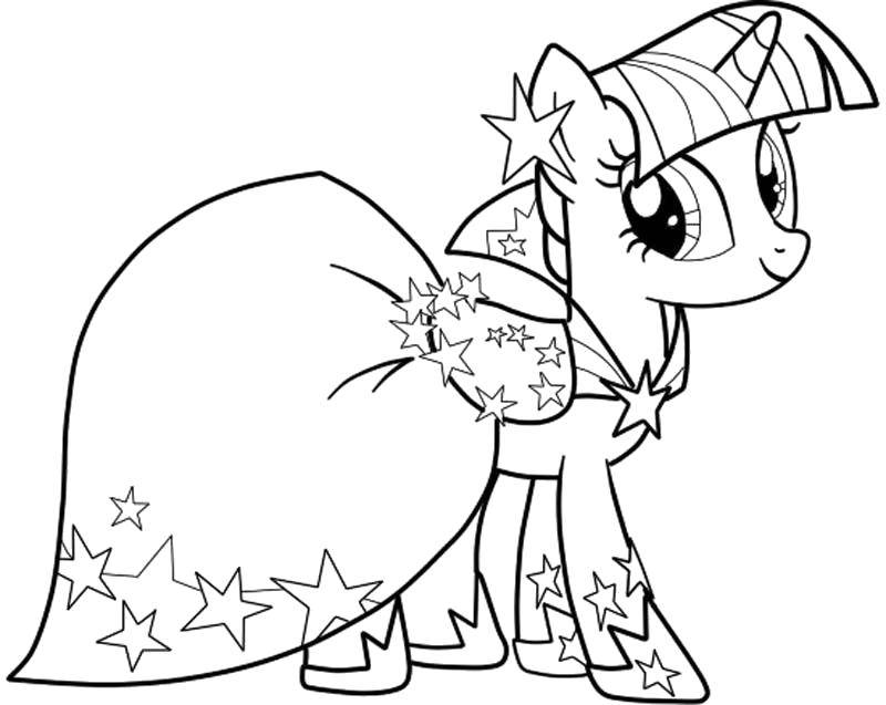 Раскраска Пони в звёздочках Скачать ,Пони, "My little pony",.  Распечатать 
