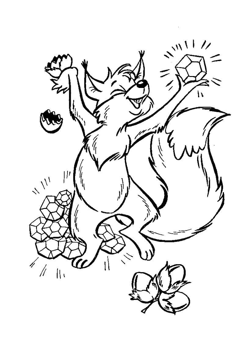 Coloring Squirrel with acorns. Category Cartoon character. Tags:  Cartoon character, Disney.