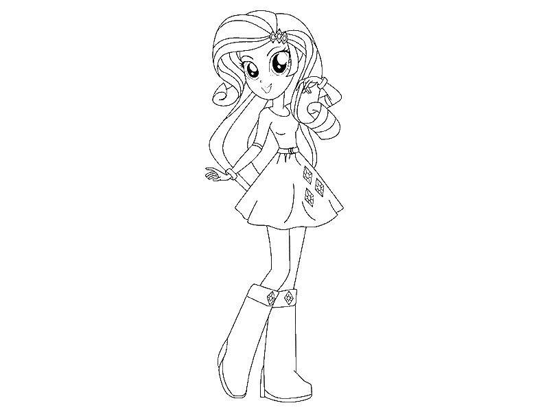 Coloring Equestria girls rainbow rarity. Category my little pony. Tags:  that pony, Rarity.