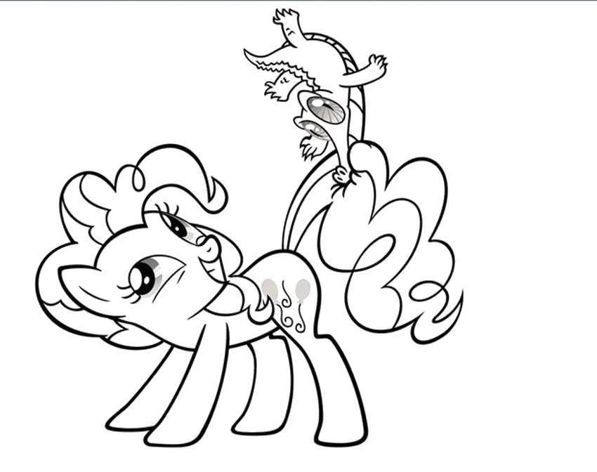 Coloring The crocodile on the tail of a pony. Category my little pony. Tags:  Pony, My little pony.