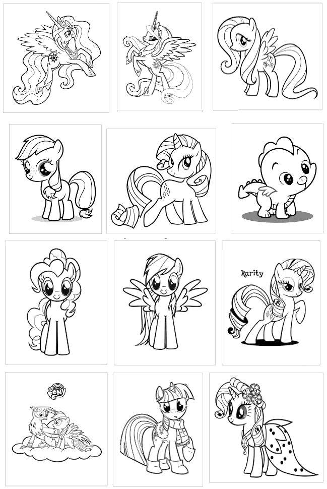 Название: Раскраска Персонажи из my little pony. Категория: мой маленький пони. Теги: Пони, "My little pony".