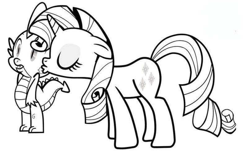 Название: Раскраска Пони целует динозаврика. Категория: мой маленький пони. Теги: Пони, "My little pony".