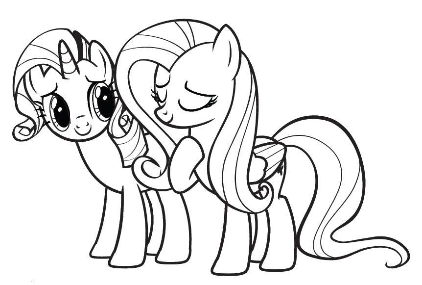 Название: Раскраска Поняшки - подружки. Категория: мой маленький пони. Теги: Пони, "My little pony".