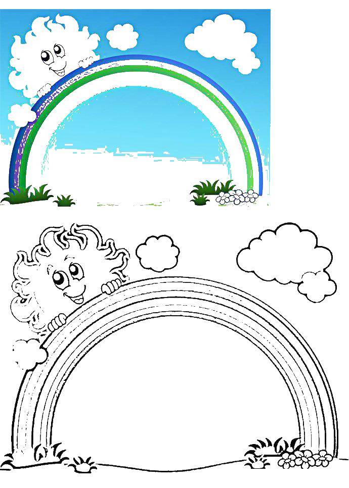Coloring Rainbow. Category weather. Tags:  the rainbow.